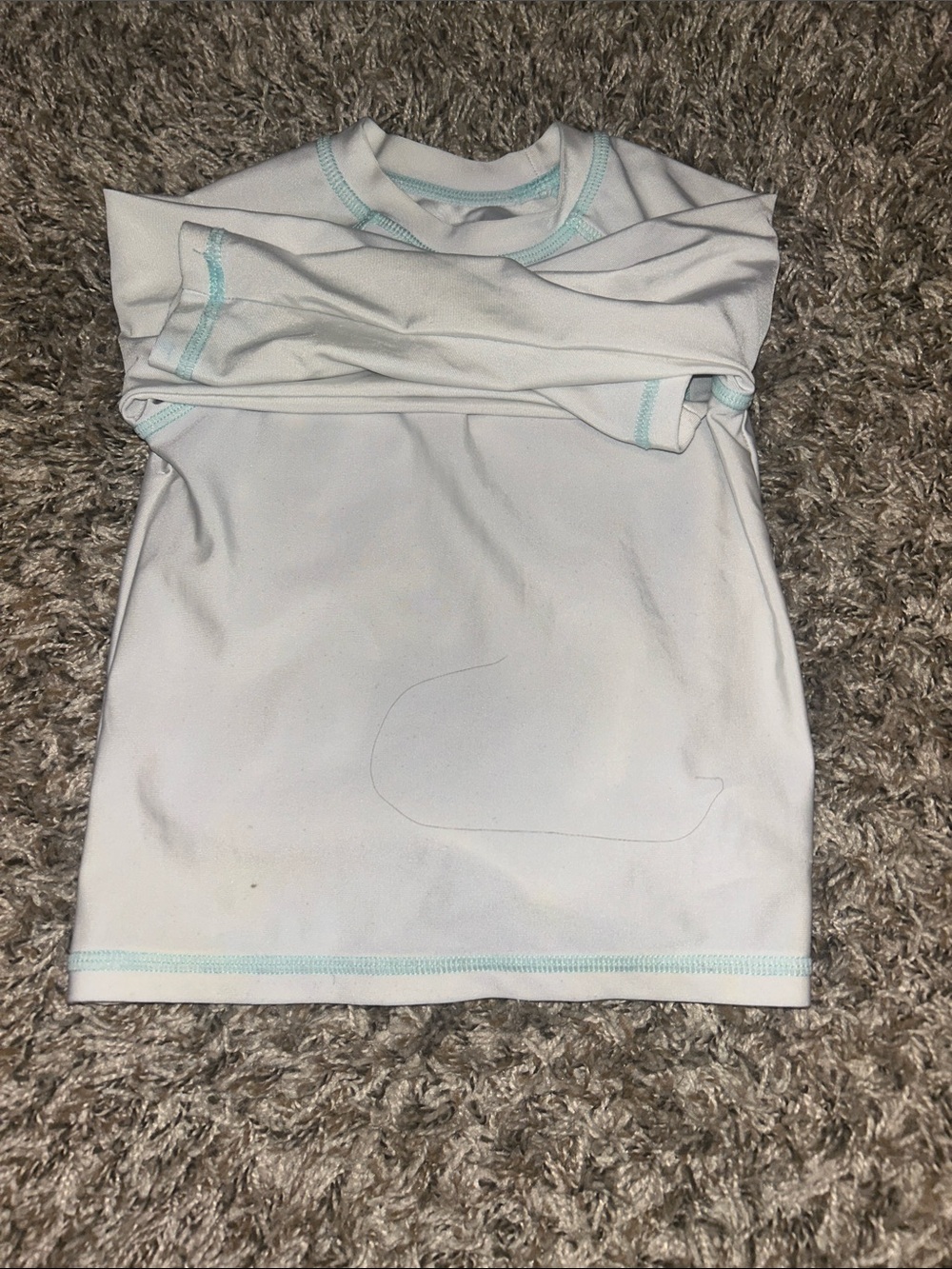 wonder nation White Rash Guard Tee with Light Blue Trim